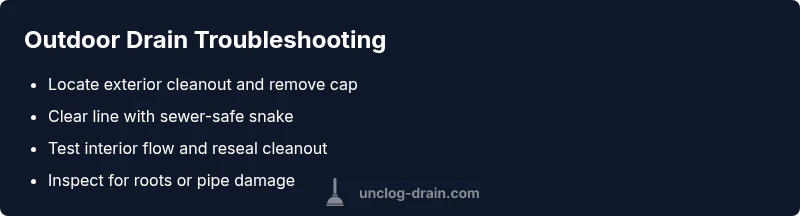 Checklist for outdoor drain troubleshooting