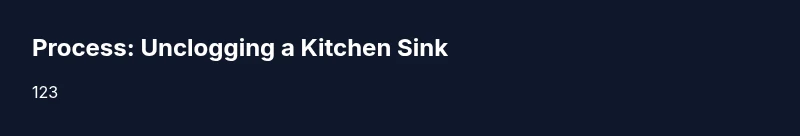 Process infographic for kitchen sink unclogging