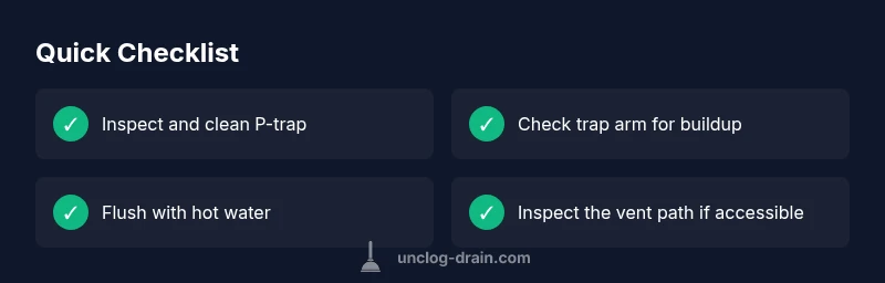 Checklist for diagnosing slow sink drainage with no blockage