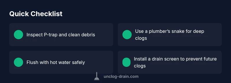 Checklist for diagnosing sink clogs and Drano tips