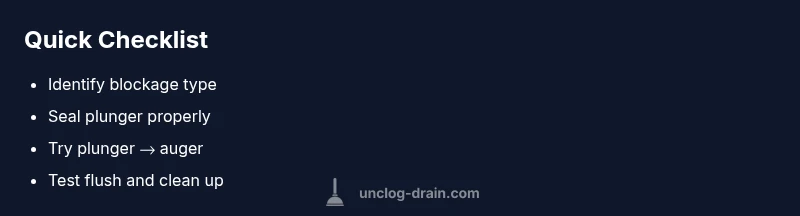 Checklist for unclogging a toilet