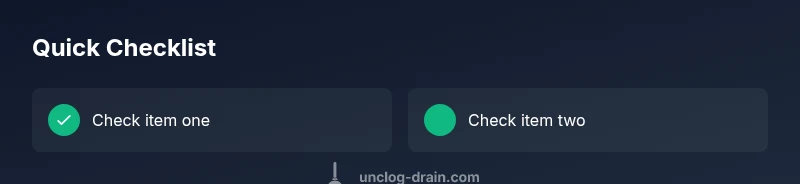 Checklist for unclogging drains