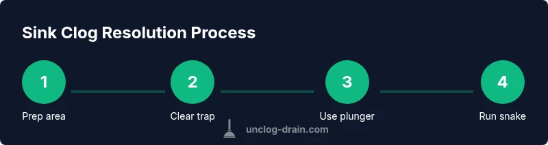 Tailwind infographic showing steps to unclog a sink
