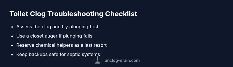 Checklist for safely troubleshooting toilet clogs