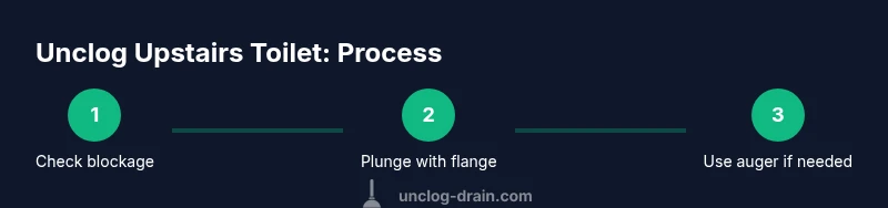 Process diagram for unclogging upstairs toilet