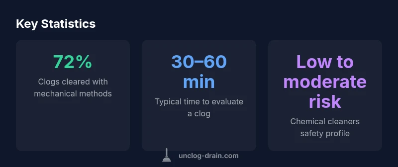 Infographic showing key statistics about toilet clogs and unclogging methods