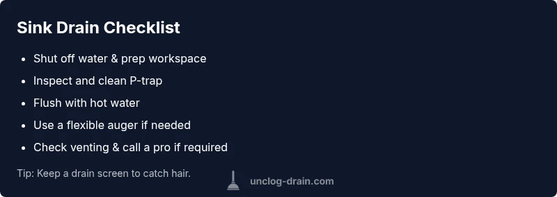 Checklist for diagnosing and fixing a slow bathroom sink drain without a clog