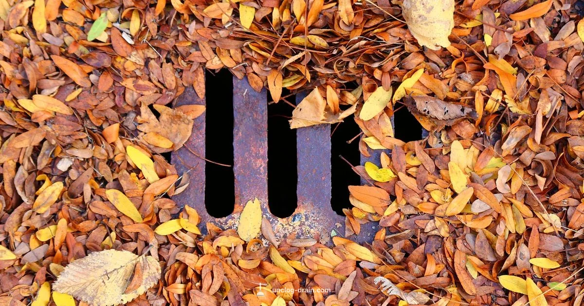 Leaves in Outdoor Drain Leaves in Outdoor Drain - Unclog Drain
