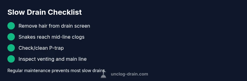 Checklist for fixing a slow drain