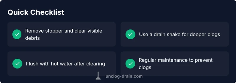 Checklist for unclogging bathroom sink drains