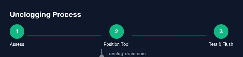 Tailwind infographic showing 3-step drain unclogging process