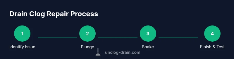 Process diagram for fixing a clogged drain