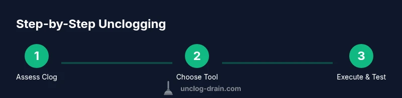 Infographic showing toilet unclog steps