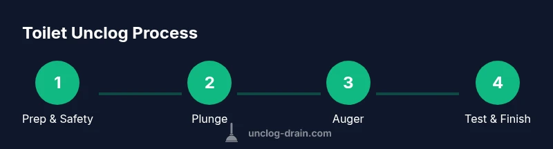 Infographic showing toilet unclogging steps