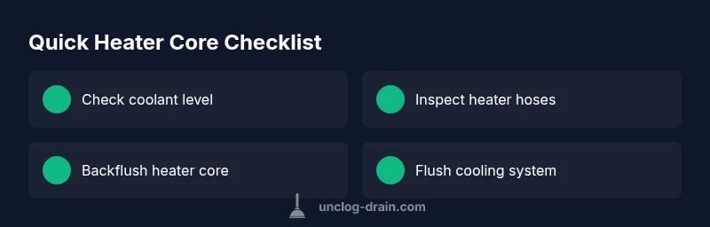 Checklist for diagnosing heater core blockage