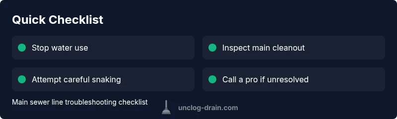Checklist for diagnosing main sewer line clog