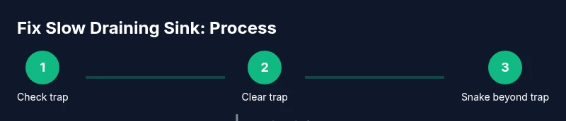 Infographic showing the steps to fix a slow draining sink