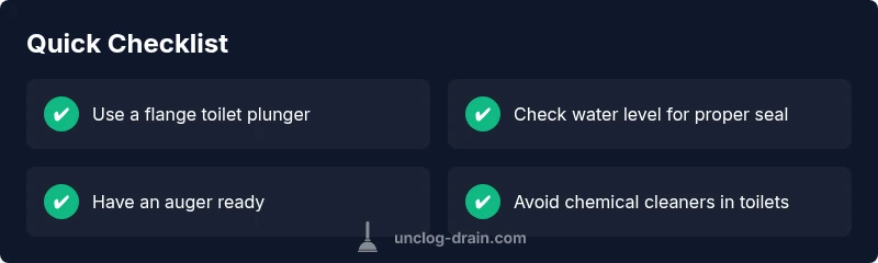 Checklist for unclogging a toilet safely