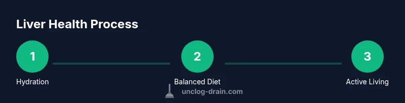 Process infographic showing three steps to support liver health